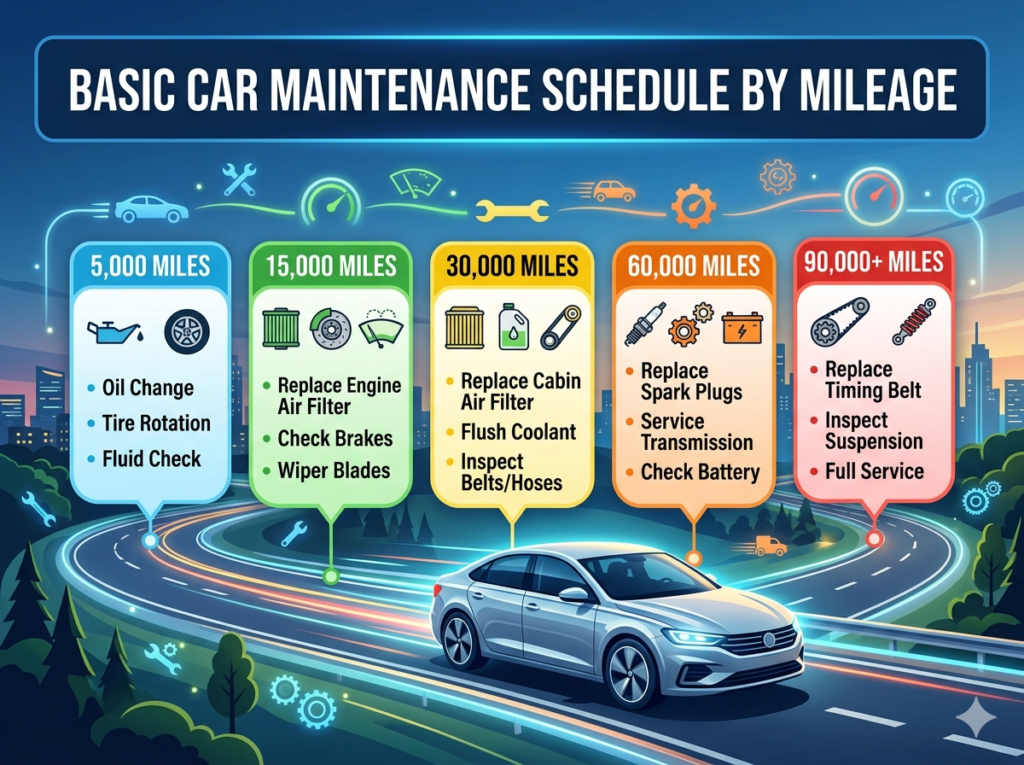 Basic Car Maintenance Schedule by Mileage