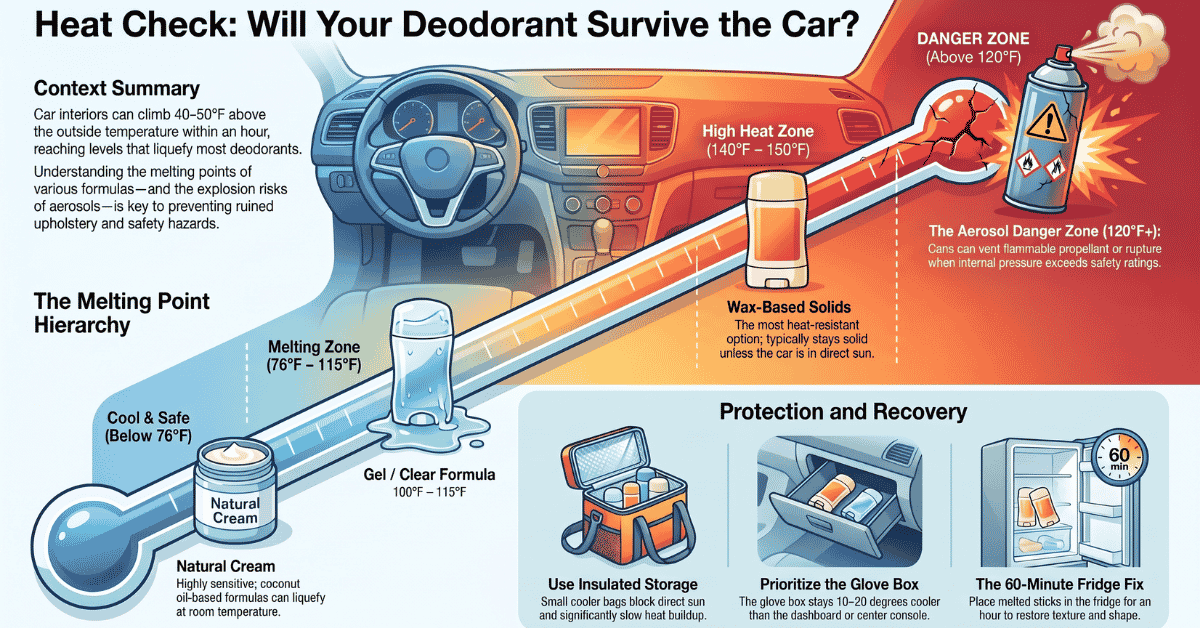 deodorant in your car for emergencies