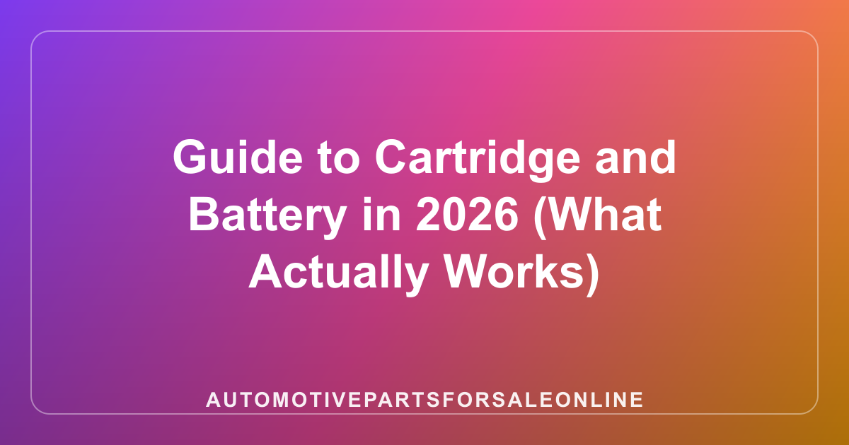 Guide to Cartridge and Battery in 2026 (What Actually Works)