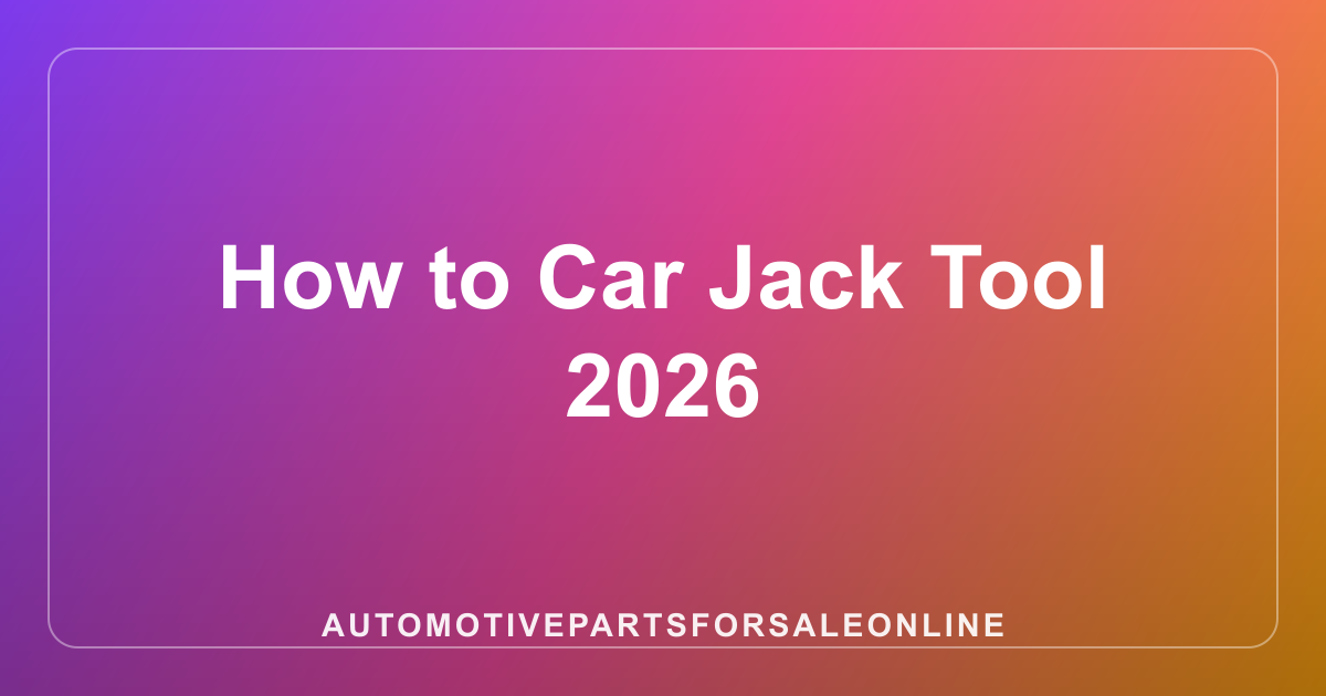 How to Car Jack Tool 2026