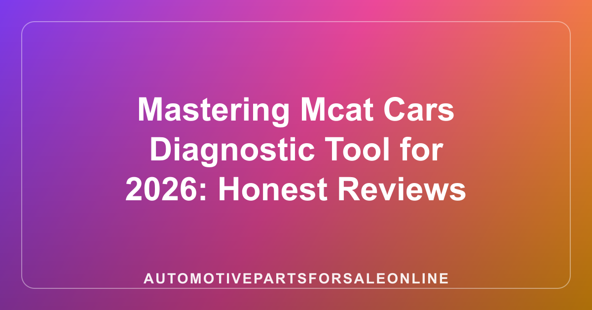 Mastering Mcat Cars Diagnostic Tool for 2026: Honest Reviews