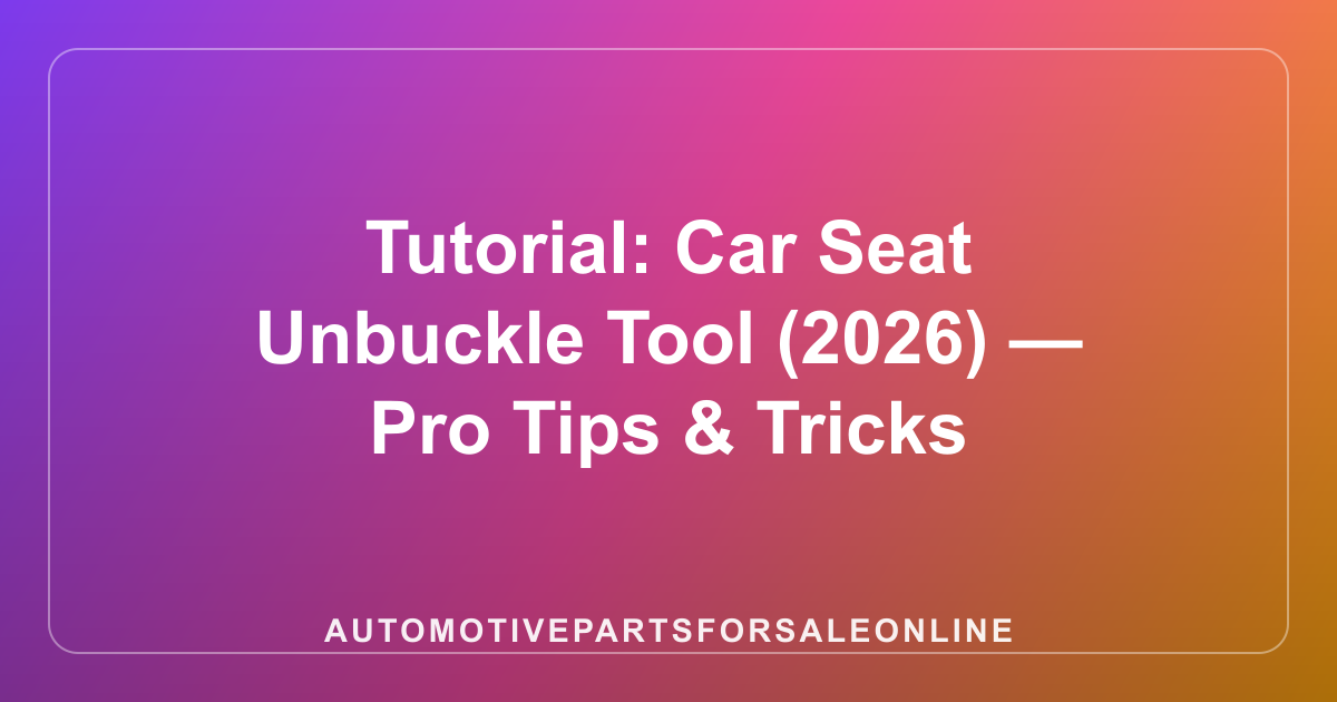 Tutorial: Car Seat Unbuckle Tool (2026) — Pro Tips & Tricks