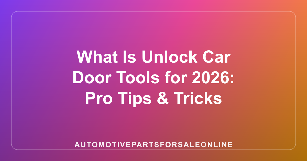 What Is Unlock Car Door Tools for 2026: Pro Tips & Tricks